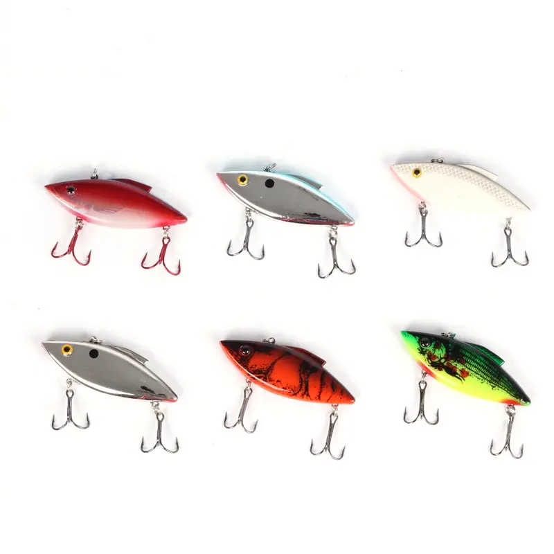 6.5cm 12g 7.5cm 17g 6 color hard lure with mustad fishing hook VIB lure