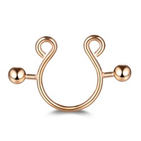 Ventes chaudes Anneau en fer à cheval en acier inoxydable 14G Nouveau design Acier inoxydable chirurgical 316 Anneaux de tétons réglables sans perçage