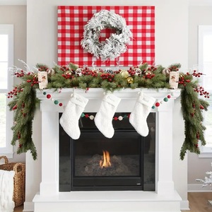 Christmas Artificial <b>Pine</b> <b>Garland</b> With Red Berries And Ornaments 2 Meter For Home Decor - Product Image 2
