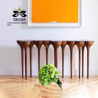 Table d'entrée Degas vintage en bois massif de frêne, style Wabi-Sabi, avec assemblage à mortaise et tenon, mobilier de maison de forme spéciale pour entrée étroite