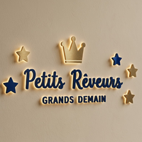 Enseigne LED personnalisée à coût limité, logo en acier inoxydable, enseigne lumineuse, lettres 3D lumineuses, enseignes distinctives pour la marque de café