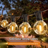 Guirlande Lumineuse Solaire G40 Globe Bulb IP65 Étanche avec Télécommande pour Patio, Camping et Ambiance Extérieure – Bestseller Transfrontalier