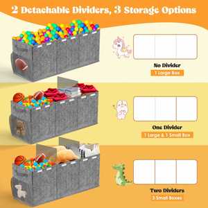 Custom <b>Large</b> Capacity Double Compartment Kids Toy Storage Box Modern Household Organizer Foldable and ReusableToy Storage <b>Bin</b> - Product Image 5