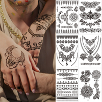 Autocollants de tatouage au henné instantané, temporaires, imperméables, de qualité supérieure, en gros, blancs, marrons, noirs
