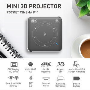Topleo Pico Chiếu P11 Tốt Nhất Mini Xách Tay Rạp Hát Tại Nhà 4K Laser DLP <span class=keywords><strong>Android</strong></span> 9.0 Full HD Video Chiếu Cho Rạp Chiếu Phim Kinh Nghiệm - Product Image 2
