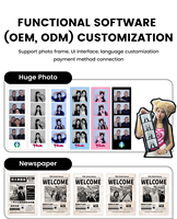 Photomaton personnalisable de style coréen avec imprimante et appareil photo, coque de kiosque selfie