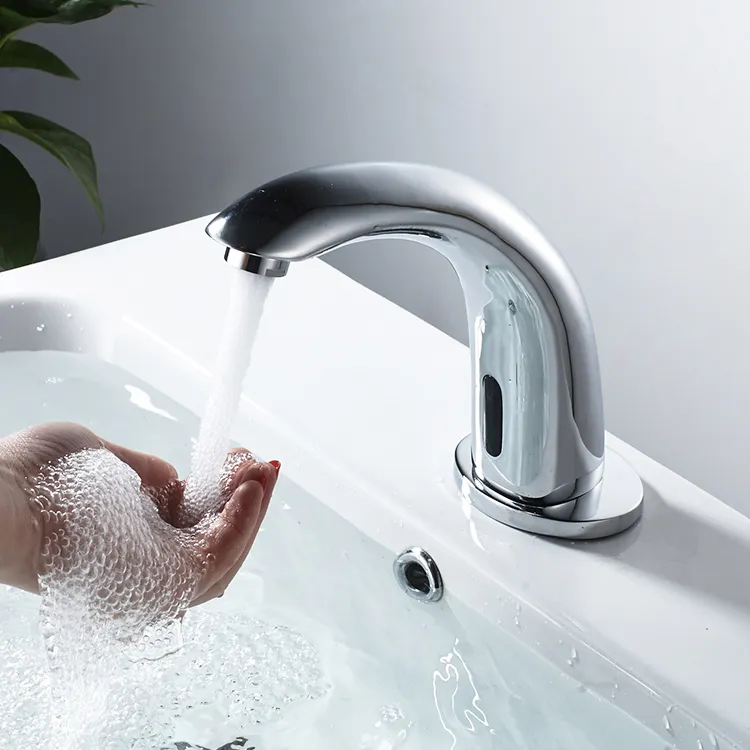 Hands-free touchless lavatory electric sensor faucet mixer automatic sanitary ware basin faucet water taps with sensor