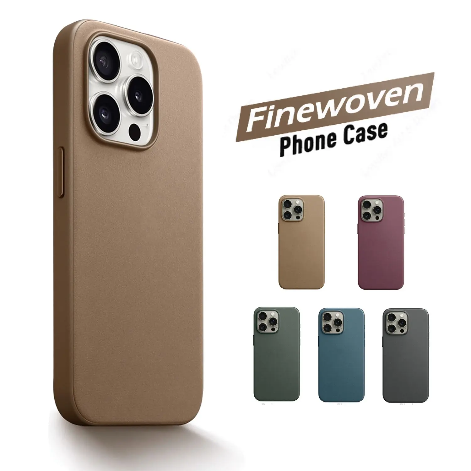 2024カスタム電話ケース製造リサイクルFinewoven高級プレミアム電話ケースiPhone15 Pro Max16用磁気モバイルケース
