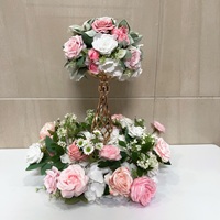 Arrangement floral de roses artificielles en soie blanches, grandes boules de fleurs pour centres de table de mariage, RHD 50cm 60cm 70cm 80cm
