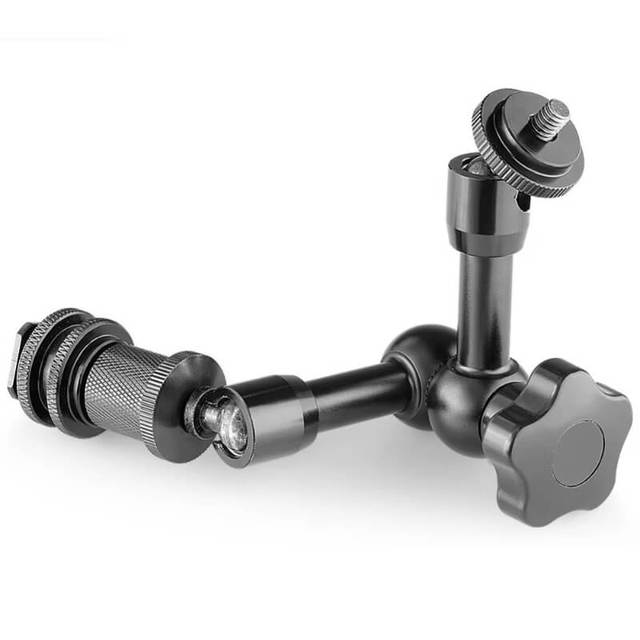 7 Inch Adjustable Articulating Magic Arm with Hot Shoe Mounts for DSLR Rig Monitor LED Light Camera Accessories Photo Studio