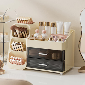 Boîte de rangement pour maquillage en plastique anti-poussière pour salle de bain, tiroir organisateur de cosmétiques - Product Image 2