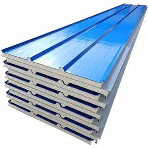 Nhà Máy Giá kho cách điện EPS Sandwich Panel Roof Panel kim loại CE hiện đại màu thép offwhite/xanh/RAL prepainted