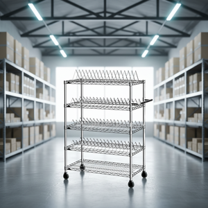 ओम अनुकूलन योग्य औद्योगिक एएसडी स्ड रील भंडारण कार्ट तार जाल ट्रॉली चार-पहिया चालक स्टेनलेस स्टील स्ट प्लांट - Product Image 1