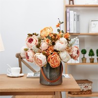 13 pivoines artificielles de style européen pour la décoration de salon, de salle à manger et de mariage