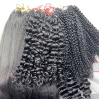 Extensions de cheveux humains bouclés bouddhistes 100 % naturels pour tresses au crochet, style bohème vietnamien, effet plume
