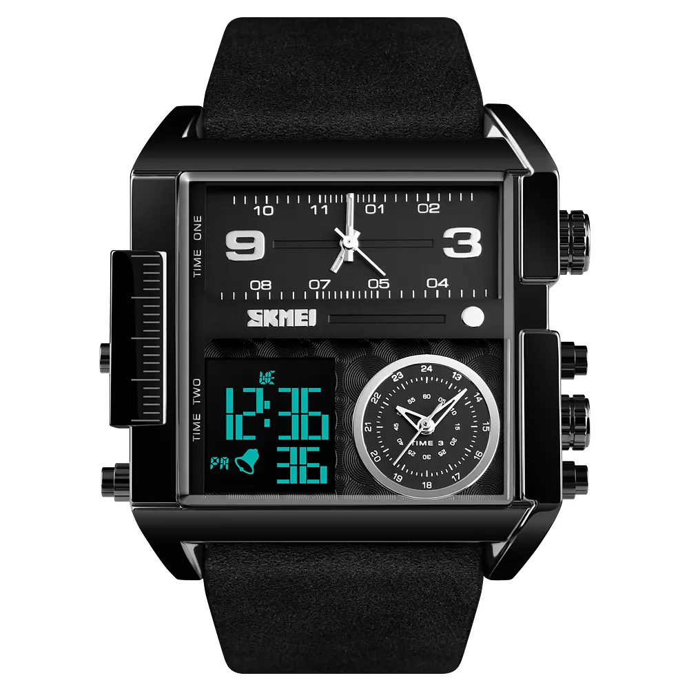 SKMEI 1391 relojes hombre quartz digital wristwatches luxury watches men wrist watch leather band