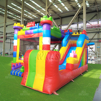 Château gonflable commercial WINSUN en PVC certifié CE, thème blocs de construction, trampoline ignifuge, imperméable et portable pour enfants