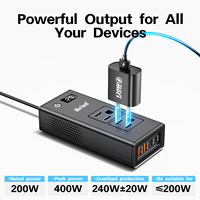 2025 vente chaude Dc12v à Ac110v 200w chargeur d'ordinateur portable de voiture onduleur de voiture avec charge rapide 4usb
