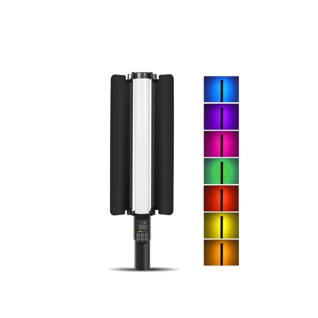Puluz 190 LED Photo Handheld Stick Light Full Color RGB Fill Light 4600mAh Battery Barn Door Photographic Lighting