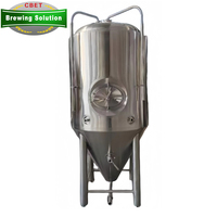 Fermenteur conique en acier inoxydable à double enveloppe de 10 BBL (2000 L) empilable, cuve de fermentation, réservoir sous pression pour la production d'alcool