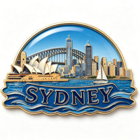 Aimant de réfrigérateur en métal émaillé rigide, design personnalisé, vente en gros du fabricant, souvenir touristique australien de Sydney