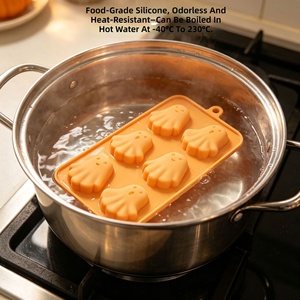 Molde de Silicona de Grado Alimenticio <span class=keywords><strong>para</strong></span> Halloween con Diseño de Fantasma y Calabaza, Ideal <span class=keywords><strong>para</strong></span> Pasteles, Mousse, Repostería y Galletas Caseras - Product Image 5
