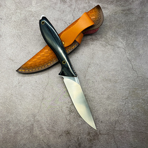 HongRui <span class=keywords><strong>Couteau</strong></span> à lame fixe bricolage personnalisable fait main <span class=keywords><strong>avec</strong></span> lame en acier inoxydable et manche en bois <span class=keywords><strong>avec</strong></span> gaine en cuir - Product Image 3