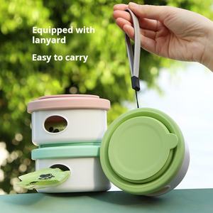 Estuche portátil <span class=keywords><strong>para</strong></span> <span class=keywords><strong>perros</strong></span> 3 en 1, tazón <span class=keywords><strong>plegable</strong></span> de silicona de grado alimenticio, comedero <span class=keywords><strong>para</strong></span> mascotas de viaje al aire libre y <span class=keywords><strong>bebedero</strong></span>, tazón de agua <span class=keywords><strong>para</strong></span> <span class=keywords><strong>perros</strong></span> - Product Image 2