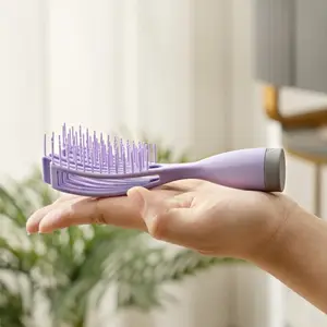 Mini Portable Plastic Massage Scalp Wet Dry Detangling Hair Brush Comb