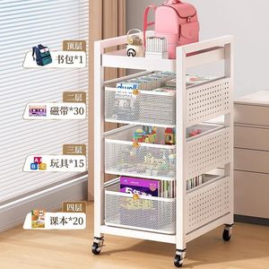 รถเข็นเก็บของ 4 ชั้น พร้อมล้อเลื่อน สำหรับหนังสือและขนม รถเข็นครัว - Product Image 2