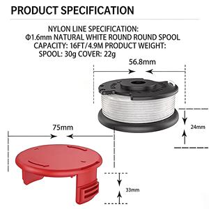 Replacement Garden Robotic Lawn Mower Parts Trimmer Line Spool Cap Cover TLE-03-1 For Einhell GE-CT 18/28 Li 18/28 Li TC - Product Image 4