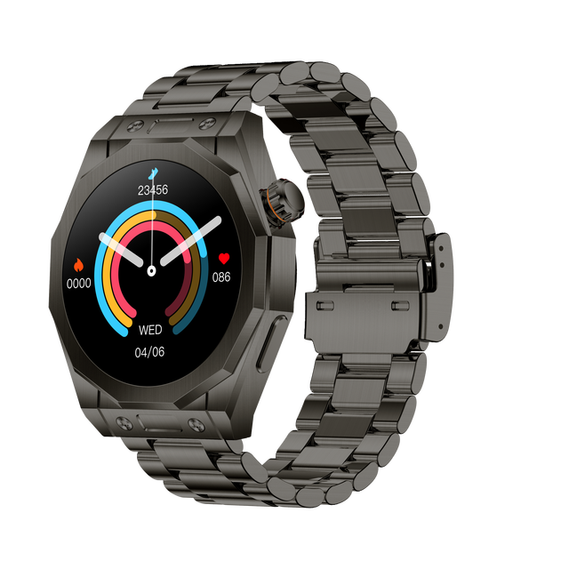 1.52-Inch Color Screen Smart Steel Band Watch for Bluetooth Call Answering Sleep Tracker Offline Payment NFC Deep Waterproof for