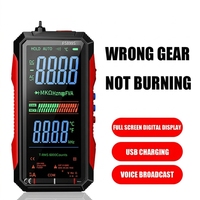 Testeur de continuité intelligent anti-brûlure pour réparation électrique domestique, multimètre universel portable haute précision à gamme automatique et écran complet