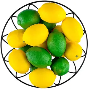 인공 레몬 및 라임 가짜 과일 레몬 인공 살아있는 시뮬레이션 레몬 홈 하우스 주방 파티 장식