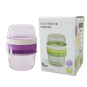 Frascos redondos para almacenar comida para bebés con tapas, contenedor de cocina de plástico hermético de doble capa para refrigerios y comidas, resistente al calor - Product Image 3