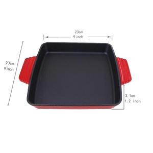 2025 vente chaude émail carré en <span class=keywords><strong>fonte</strong></span> spécial pain casserole plat personnalisé ustensiles <span class=keywords><strong>de</strong></span> <span class=keywords><strong>cuisson</strong></span> ensembles <span class=keywords><strong>plaque</strong></span> essayer rôtissoire - Product Image 6