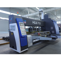 Huayu Serie Kartonnen Doos Flexo Label Printing Gecoate Droger Slottiong Matrijzen Snijmachine Printer Slotter Matrijs Snijmachine