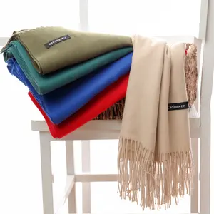 Wholesale thickened warm and comfortable oversized ladies scarf cashmere solid color winter scarf