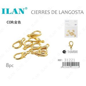 Chiusure a Moschettone Ilan 16mm Colore Oro 8 Pezzi Componenti per Gioielli - Product Image 3