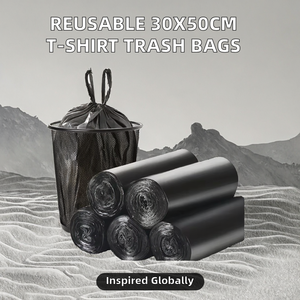 Bolsas de Basura Reutilizables Personalizadas de HDPE con Relieve, Material LDPE Diseñado para Uso en Supermercados, Bolsas de Transporte Resistentes Estilo Chaleco - Product Image 4