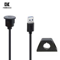 Câble d'extension USB C 3.1 mâle vers femelle à montage sur panneau pour voiture, camion, bateau, moto, 3 pieds