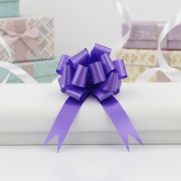 Ruban pré-fait en polyester écologique à motif floral avec nœud à tirer et bordure dorée pour emballage de Noël, mariage, cosmétiques, parfums et boîtes à gâteaux