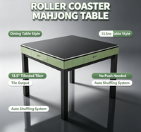 Table de Mahjong Automatique pour 4 Joueurs avec Système de Mélange de Cartes, Hauteur Réglable, pour Divertissement Intérieur et Amis à la Maison