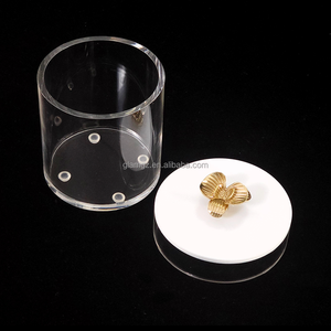 Do Thái Judaica <span class=keywords><strong>Container</strong></span> Kẹo Hộp Kim Loại Hoa Xử Lý Rõ Ràng Vòng Acrylic <span class=keywords><strong>Lucite</strong></span> Cookie Jar - Product Image 4