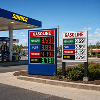 Panneau de signalisation personnalisé pour prix de carburant, affichage numérique LED pour station-service, totem d'affichage de prix avec structure en acier galvanisé, fabricant