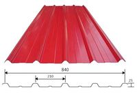 Tôle de Toiture en Acier Ondulé Prépeint Rouge Type 102/840 avec Services de Soudage et de Découpe Norme ASTM pour la Construction