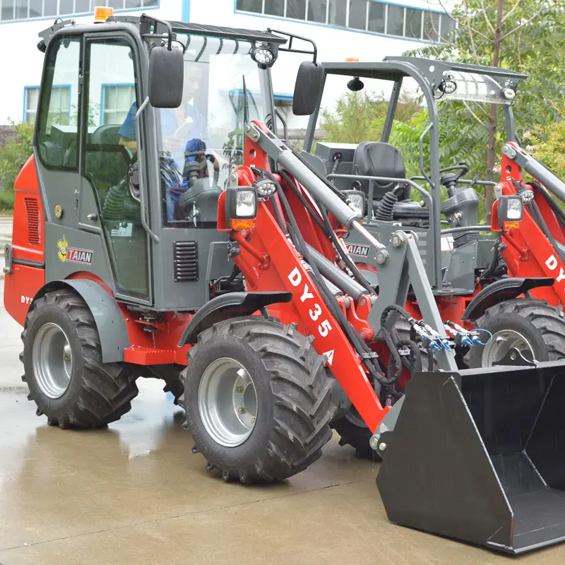 4 wheel drive Mini wheel loader Hoflader DY35 small farm front end loader for Sale