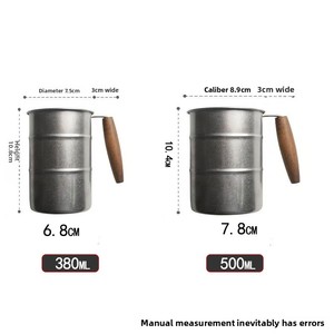 <span class=keywords><strong>Mug</strong></span> à café en acier inoxydable 304 avec poignée en bois, design rétro de luxe léger, pour voyage et camping en extérieur, vente en gros - Product Image 3
