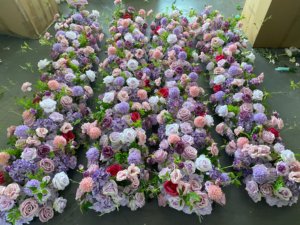 D-FR166 Hot sales wedding rose flower runner table <b>hydrangea</b> flower runner aisle handmade flower runner <b>artificial</b> silk decor - Product Image 6