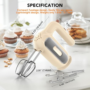 Batidora de mano eléctrica de 310W, batidora de huevos de 6 velocidades, batidora de cocina con doble varilla, ganchos para amasar, batidores A.6638 - Product Image 1